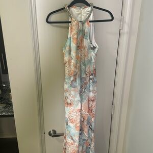 Calvin Klein Floral Floor Length Dress